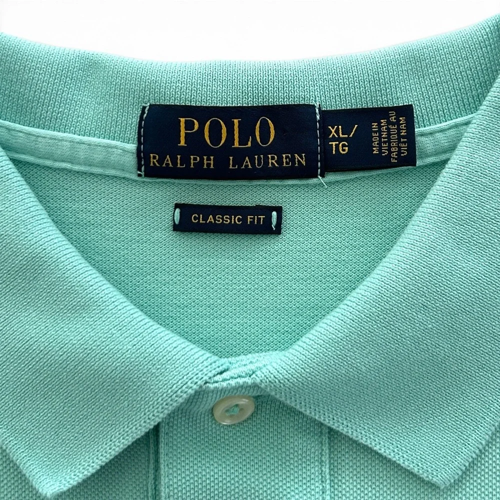 Polo by Ralph Lauren Men's XL Green Classic Fit 100% Cotton Mesh Knit Polo Shirt